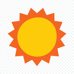 Hand draw cute sun illustration on white background