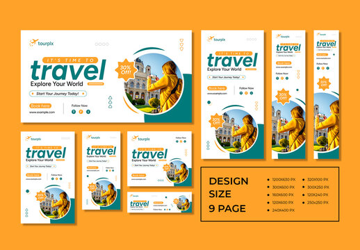Travel Agency Web Banner Ads Template