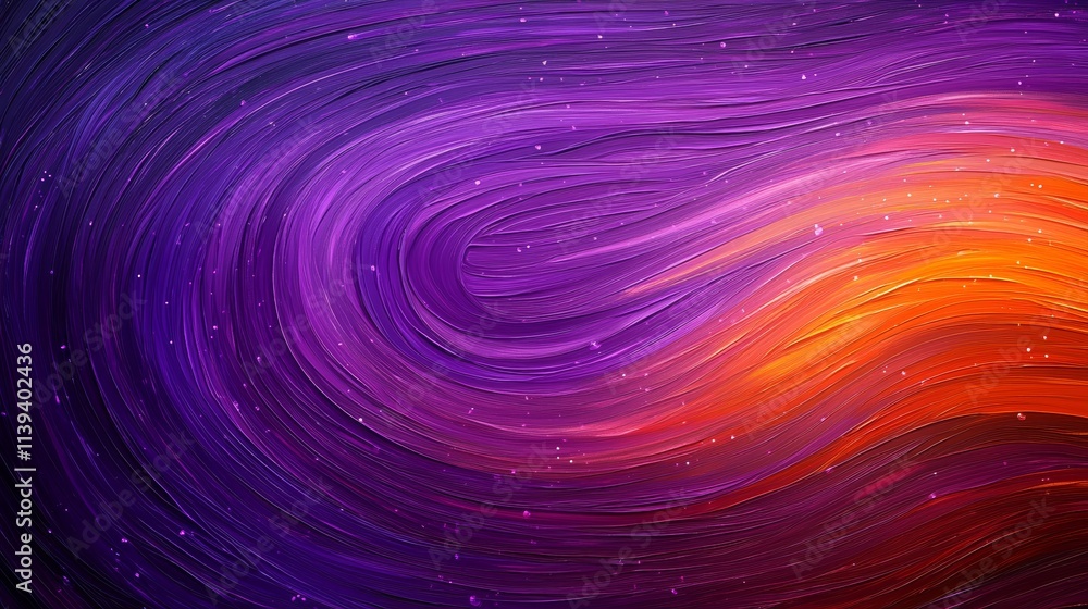 Poster dynamic abstract background, colorful lines and sparkling stars converge in a vibrant display of cos