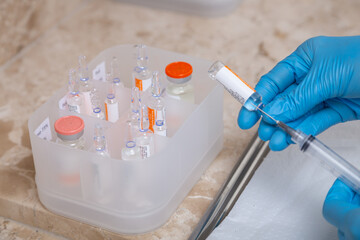 doctor with medicine tubes, dermatological and vascular treatment, varicose veins