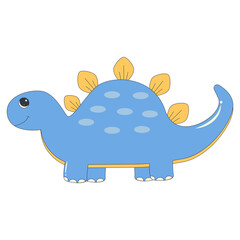 Cartoon Dinosaur Illustration. Isolated Vector Character