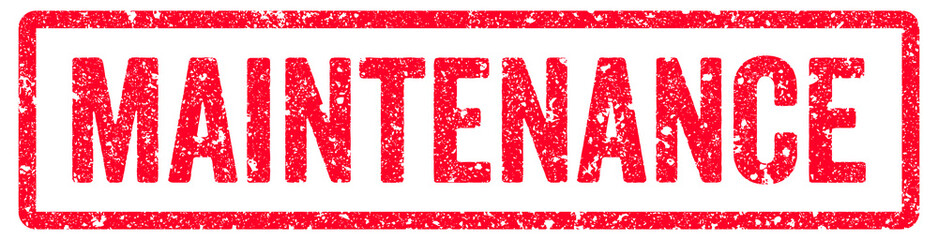 Maintenance Stamp Transparent Seal, Red Grunge Maintenance Word Rubber Stamp Seal