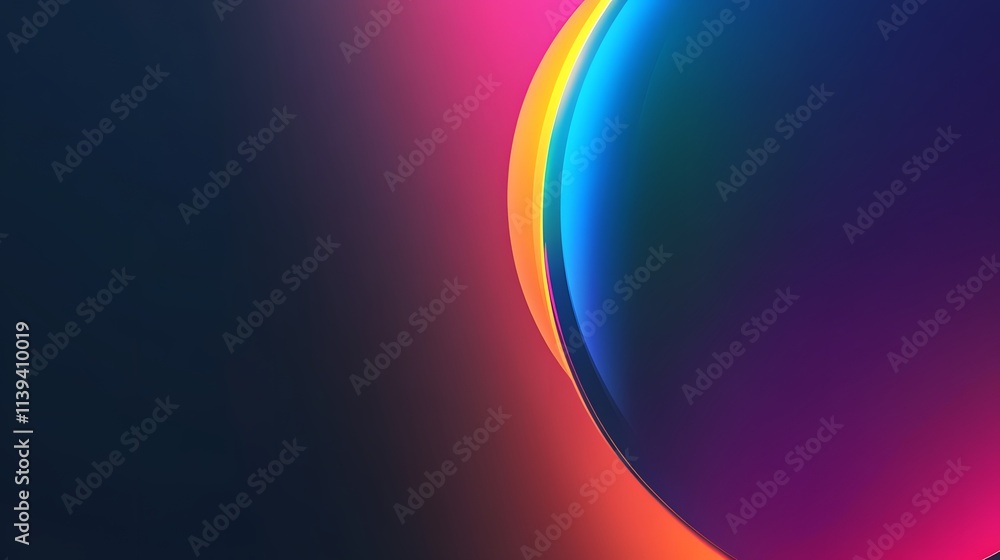 Poster abstract colorful gradient curves design