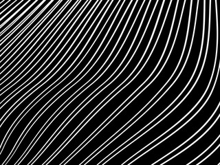 Black background with white abstract line pattern. Modern abstract background.