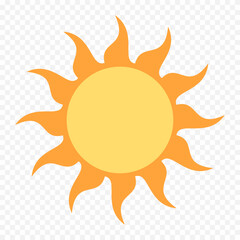 Hand draw cute sun illustration on white background
