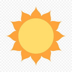 Hand draw cute sun illustration on white background