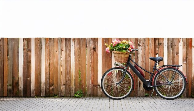 bicycle in front of a brick wall with white background