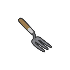 Hand Fork Flat Icon, Flat Vector Gardening and Farming Equipment Icons