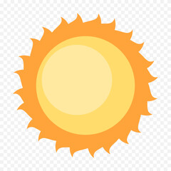 Hand draw cute sun illustration on white background