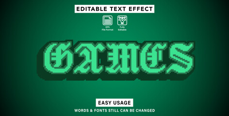 Editable text effect games theme