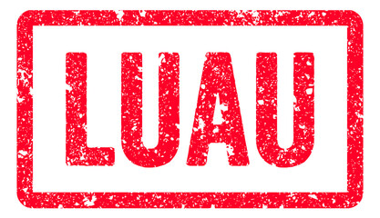 Luau Stamp Transparent Seal, Red Grunge Luau Word Rubber Stamp Seal