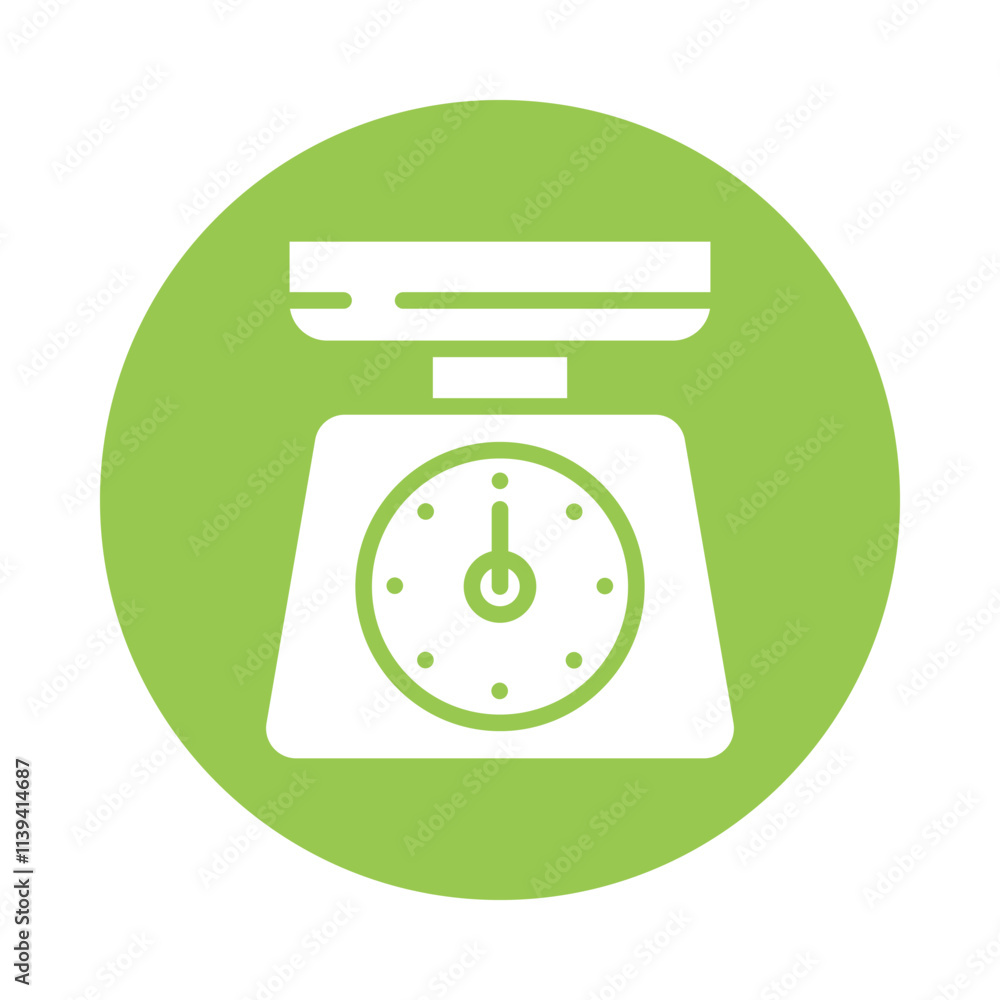Poster weight machine vector circle outline icon. eps 10 file