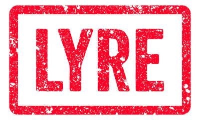 Lyre Stamp Transparent Seal, Red Grunge Lyre Word Rubber Stamp Seal