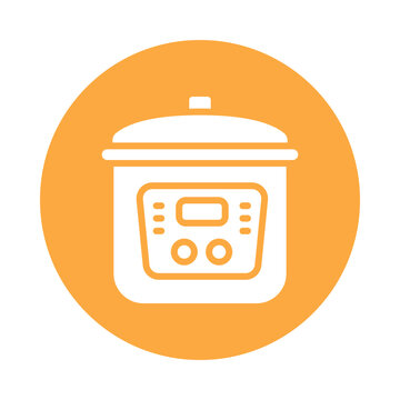 recommend clip art: Pressure cooker Vector circle Outline Icon.  Eps 10 File