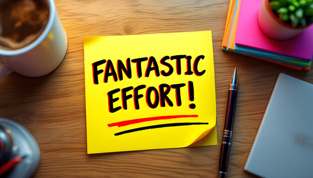 Fantastic Effort, Positive Feedback on Sticky Note