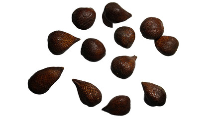 Close-up of snake fruit against white background © Hirzan