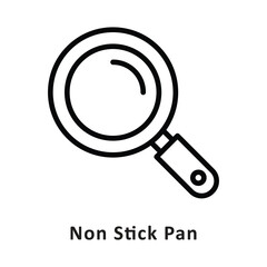 Non Stick Pan Vector Outline Icon. Eps 10 File 