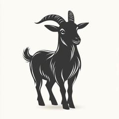 Black goat silhouette illustration.