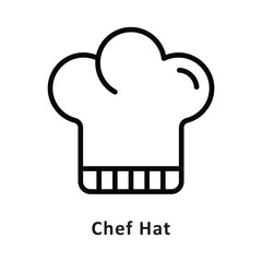 Chef Hat Vector Outline Icon. Eps 10 File 