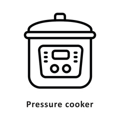 Pressure Cooker Vector Outline Icon. Eps 10 File 