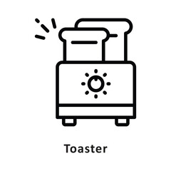 Toaster Vector Outline Icon. Eps 10 File 