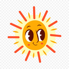 Fototapeta premium Hand draw cute sun illustration on white background