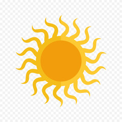 Hand draw cute sun illustration on white background
