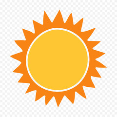 Hand draw cute sun illustration on white background