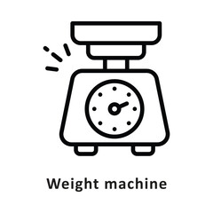 Weight machine Vector Outline Icon. Eps 10 File 