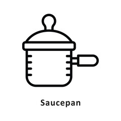 Saucepan Vector Outline Icon. Eps 10 File 