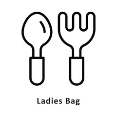 Fototapeta premium Fork & Knife Vector Outline Icon. Eps 10 File 