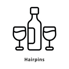 Wine  Vector Outline Icon. Eps 10 File 