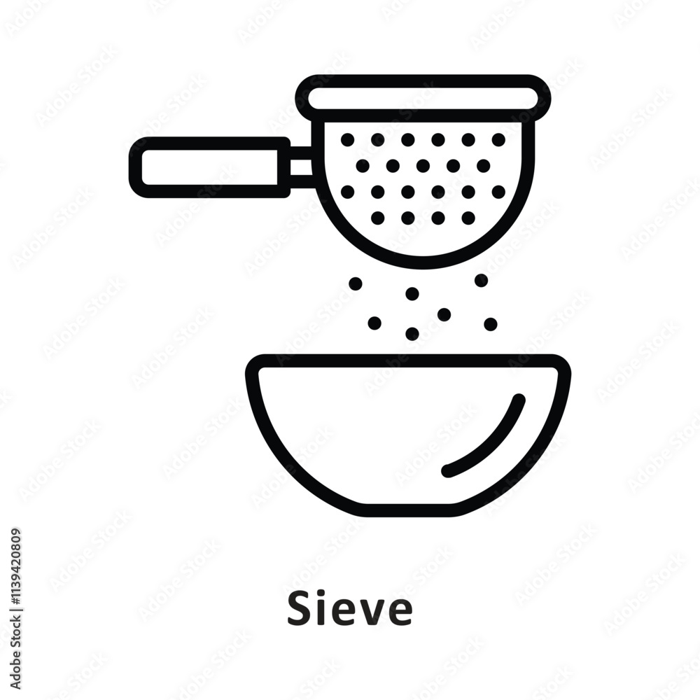 Poster sieve vector outline icon. eps 10 file