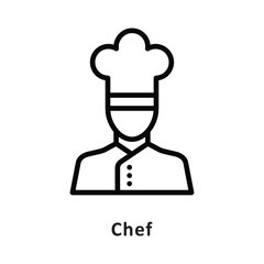 Chef Vector Outline Icon. Eps 10 File 