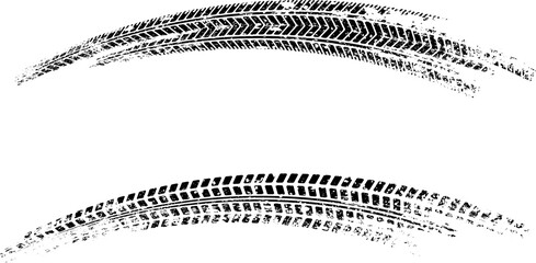 Vector Print Textured Tire Track . Design Element .Bike or Car tire tread silhouette. Vector illustration © Chathurika