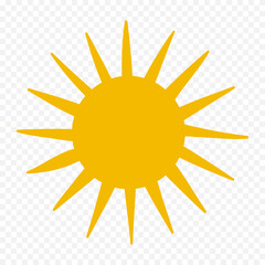 Hand draw cute sun illustration on white background