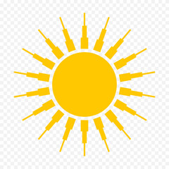 Hand draw cute sun illustration on white background