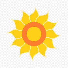 Hand draw cute sun illustration on white background