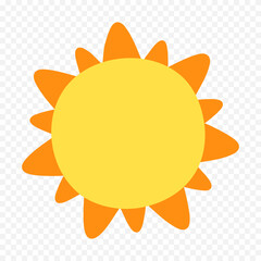 Hand draw cute sun illustration on white background