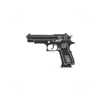 recommend clip art: Gun Icon Flat Graphic Design. handgun pistol hand pistol gun svg vector cut file for cricut and silhouette design space. Handgun silhouette vector with a white background