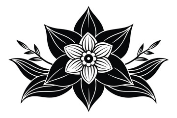 Daffodil flower vector art silhouette.eps