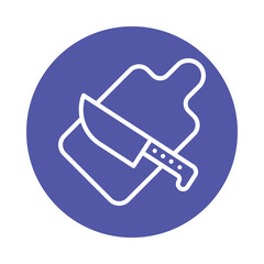 Cutting Board vector Circle Outline Icon. Eps 10 File