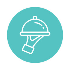 Cloche vector Circle Outline Icon. Eps 10 File