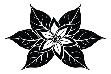 Jasmine flower vector art silhouette1.eps