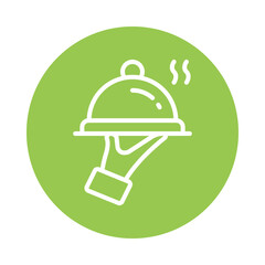 Fototapeta premium Cloche vector Circle Outline Icon. Eps 10 File