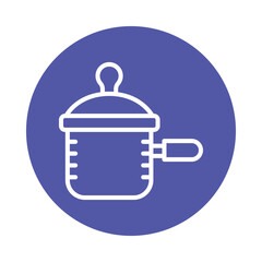 Saucepan vector Circle Outline Icon. Eps 10 File