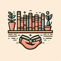 Illustration of a hand holding a book