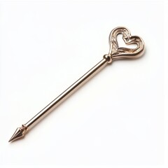 Arrow piercing a heart symbol isolated on white background