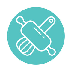 Kitchen tools vector Circle Outline Icon. Eps 10 File