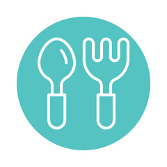 Fototapeta premium kitchen spoon vector Circle Outline Icon. Eps 10 File